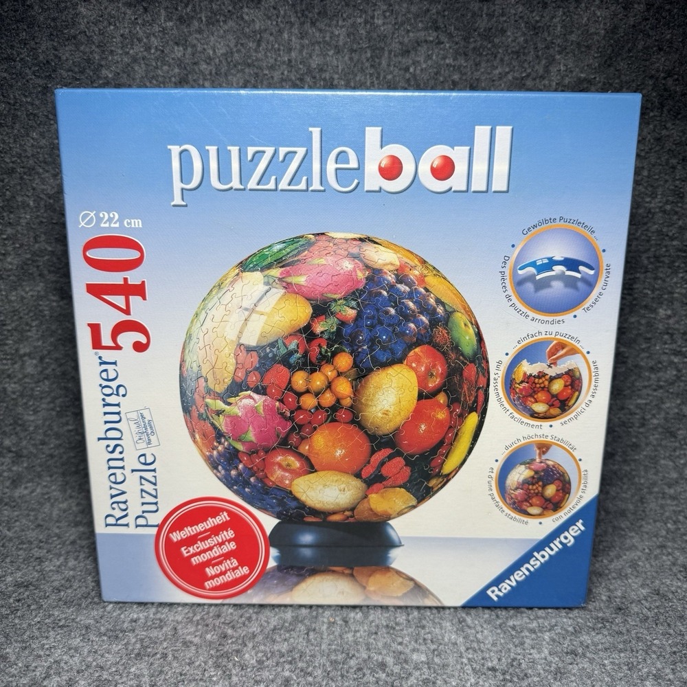 Ravensburger 3D Puzzle Ball Fuit Ball 540 Pieces Display Stand Inc. NEW SEALED